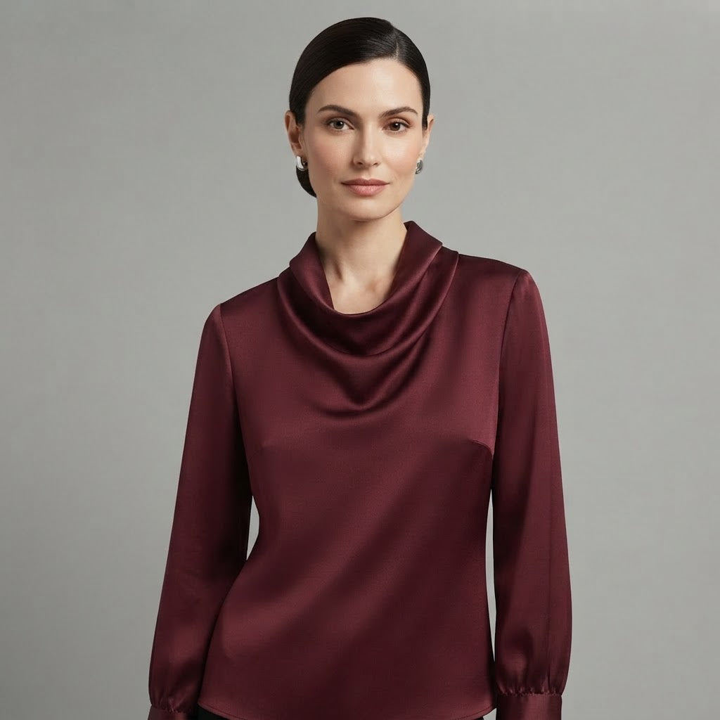 Cowl Neck Blouse | Women's Long Sleeve Tops