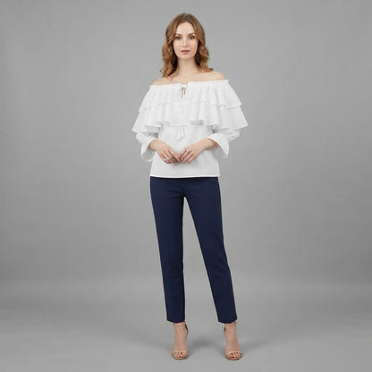 Off-Shoulder Ruffle Blouse | Women's Long Sleeve Top