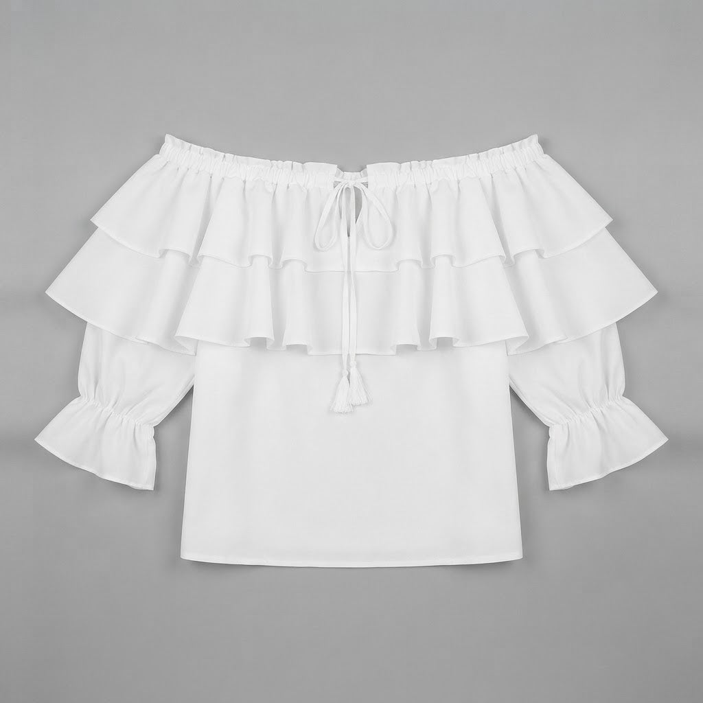 Off-Shoulder Ruffle Blouse | Women's Long Sleeve Top