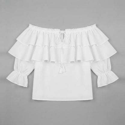 Off-Shoulder Ruffle Blouse | Women's Long Sleeve Top
