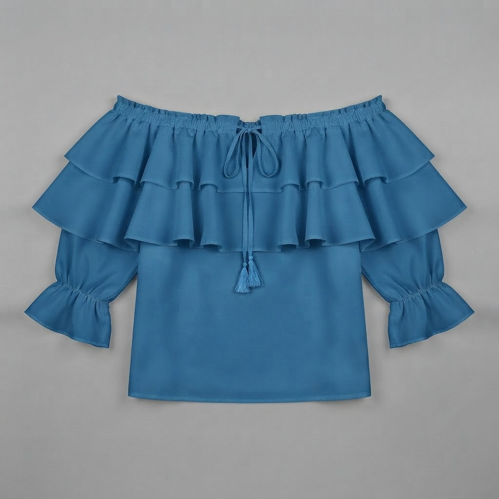 Off-Shoulder Ruffle Blouse | Women's Long Sleeve Top