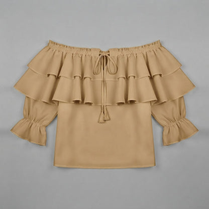 Off-Shoulder Ruffle Blouse | Women's Long Sleeve Top