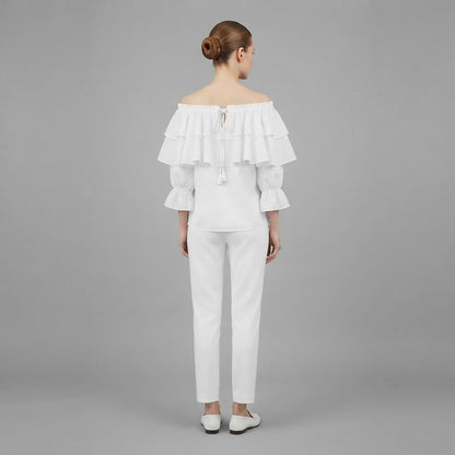 Off-Shoulder Ruffle Blouse | Women's Long Sleeve Top