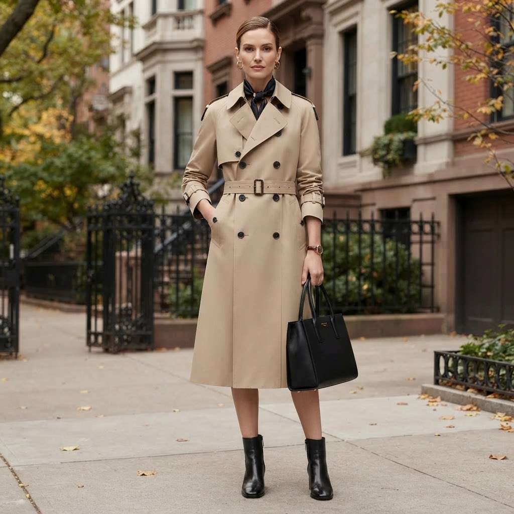 Trench Coat Women | Long Double-Breasted Stylish Outerwear