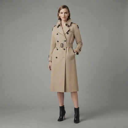 Trench Coat Women | Long Double-Breasted Stylish Outerwear