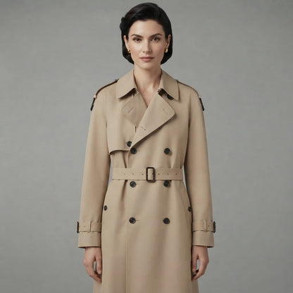Trench Coat Women | Long Double-Breasted Stylish Outerwear