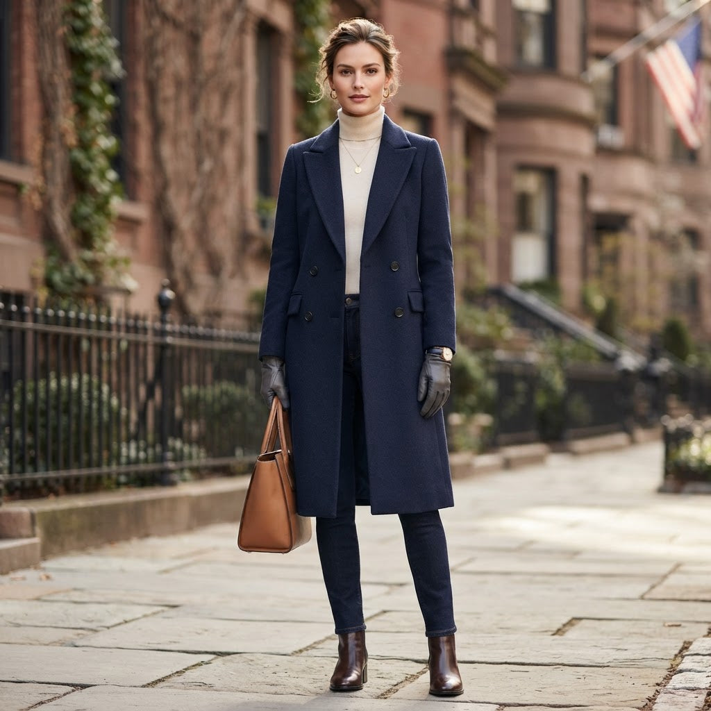 Women's Blend Coat | Long Coat for Elegance