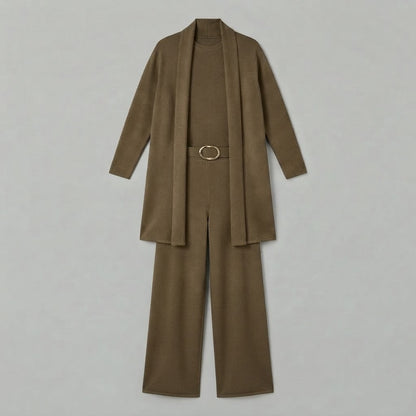 Women's Three-Piece Set | Wide Leg Trousers