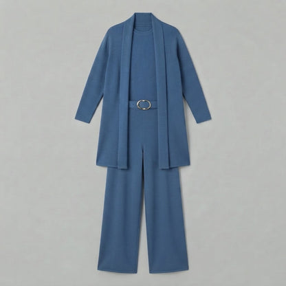 Women's Three-Piece Set | Wide Leg Trousers