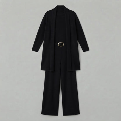 Women's Three-Piece Set | Wide Leg Trousers