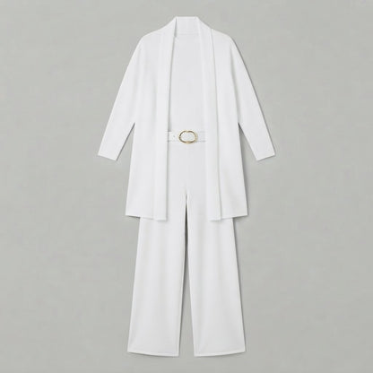 Women's Three-Piece Set | Wide Leg Trousers